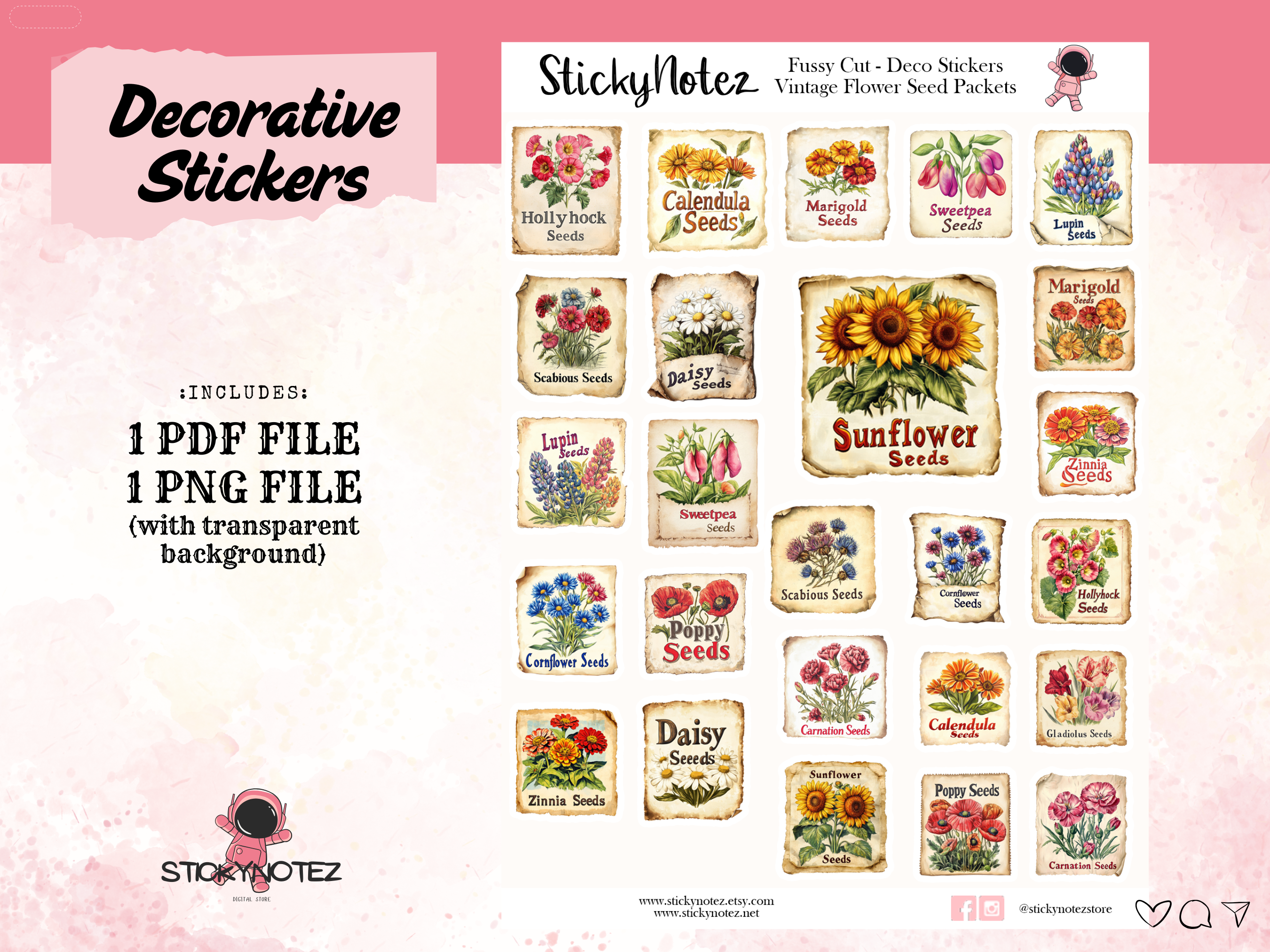 Vintage Flower Seed Packets