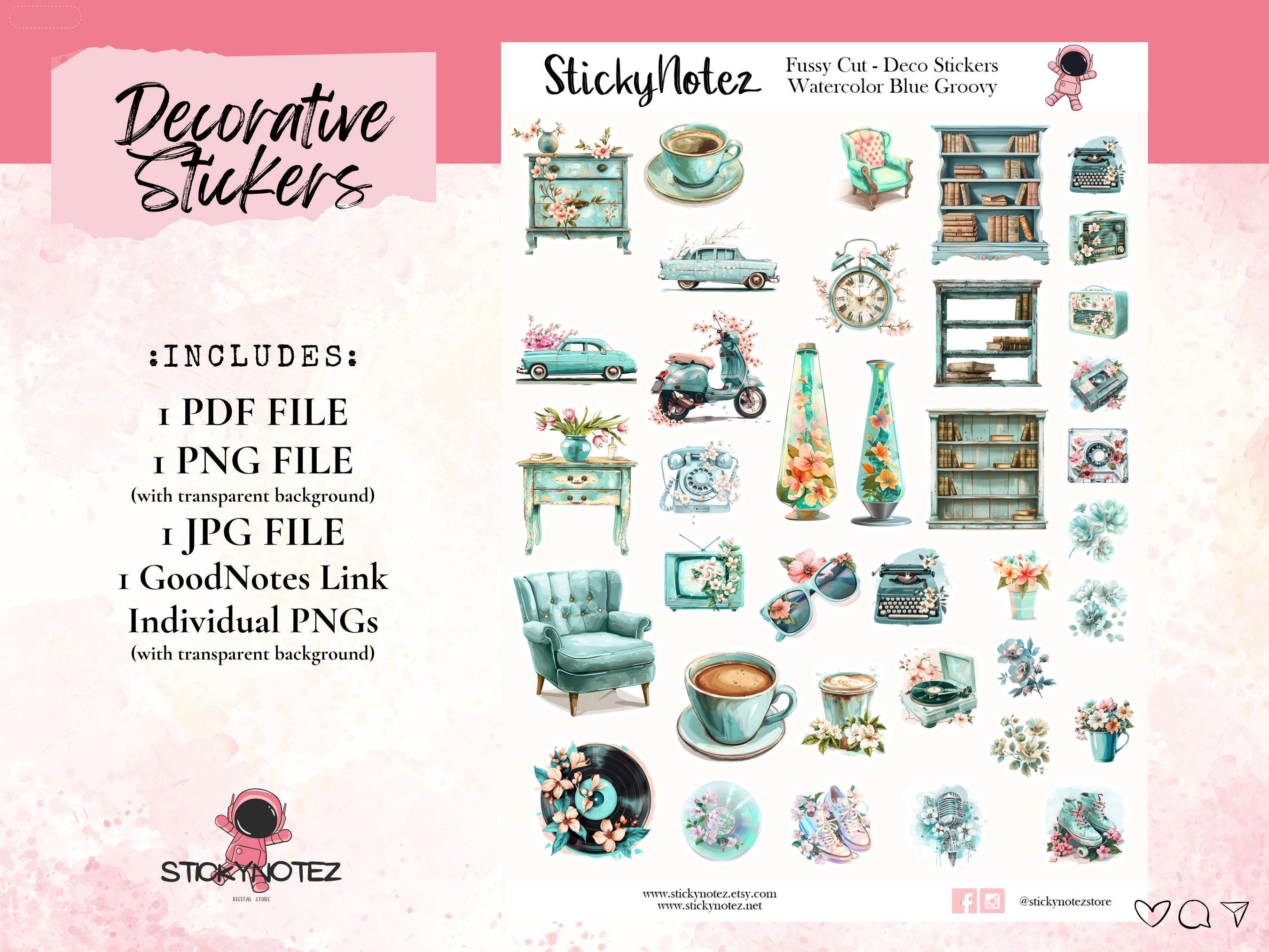 Watercolor Blue Groovy