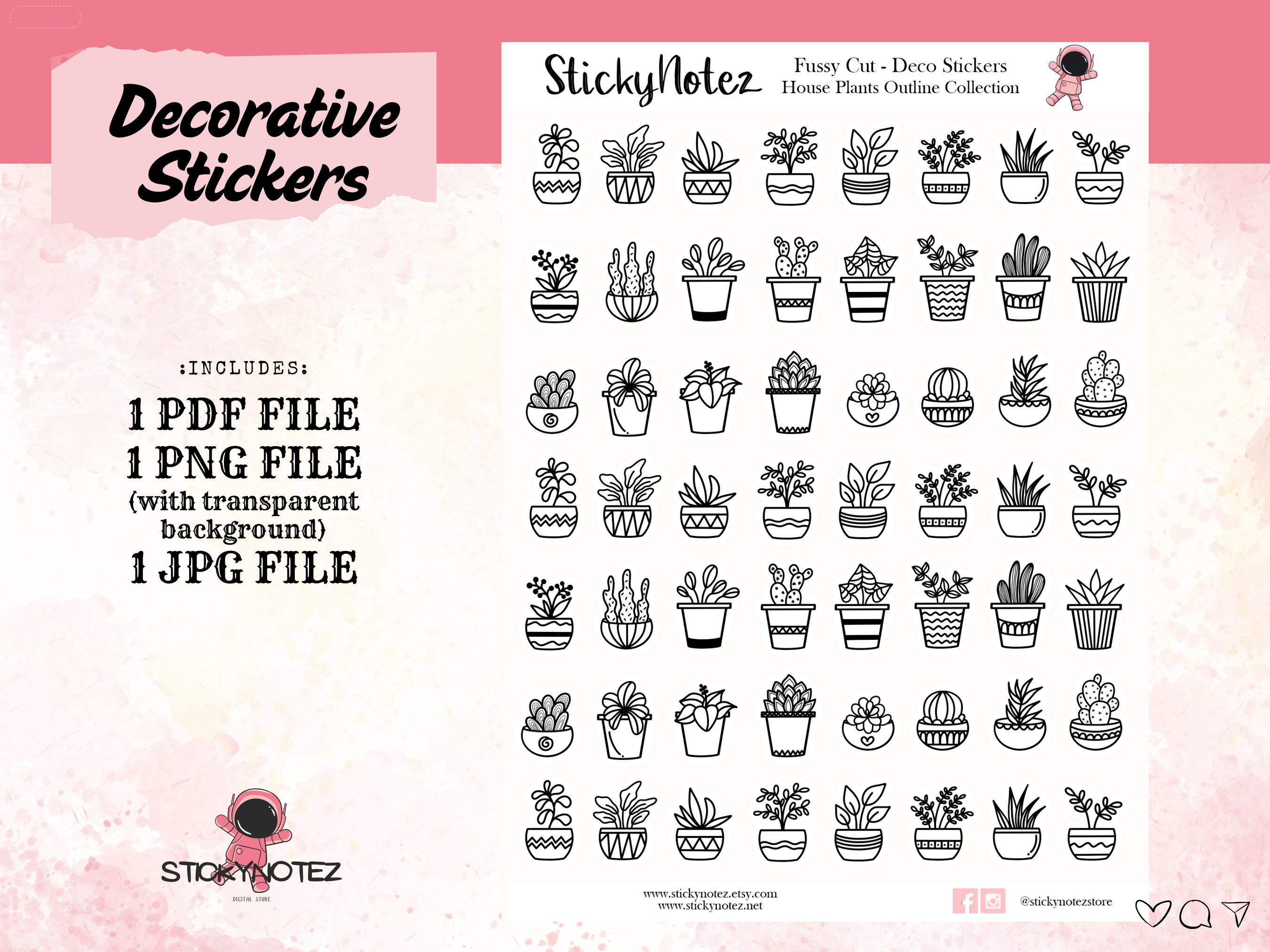 House Plants Outline