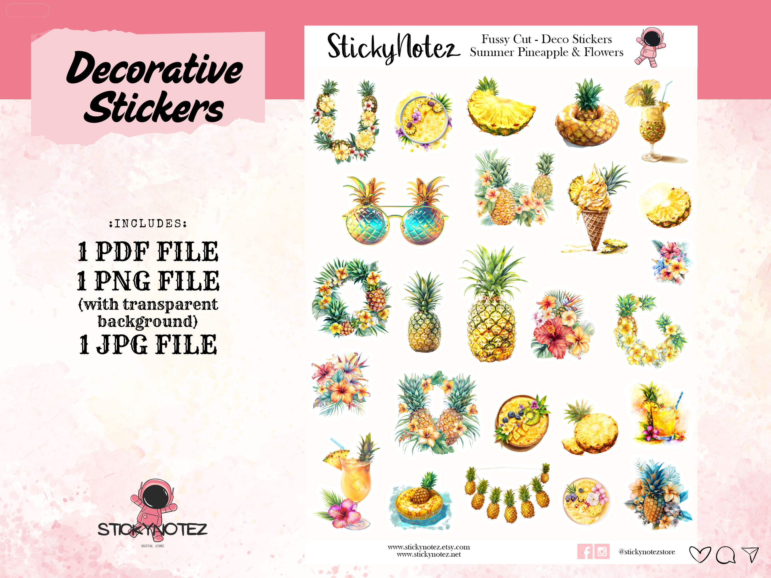 Summer Pineapple and Flowers