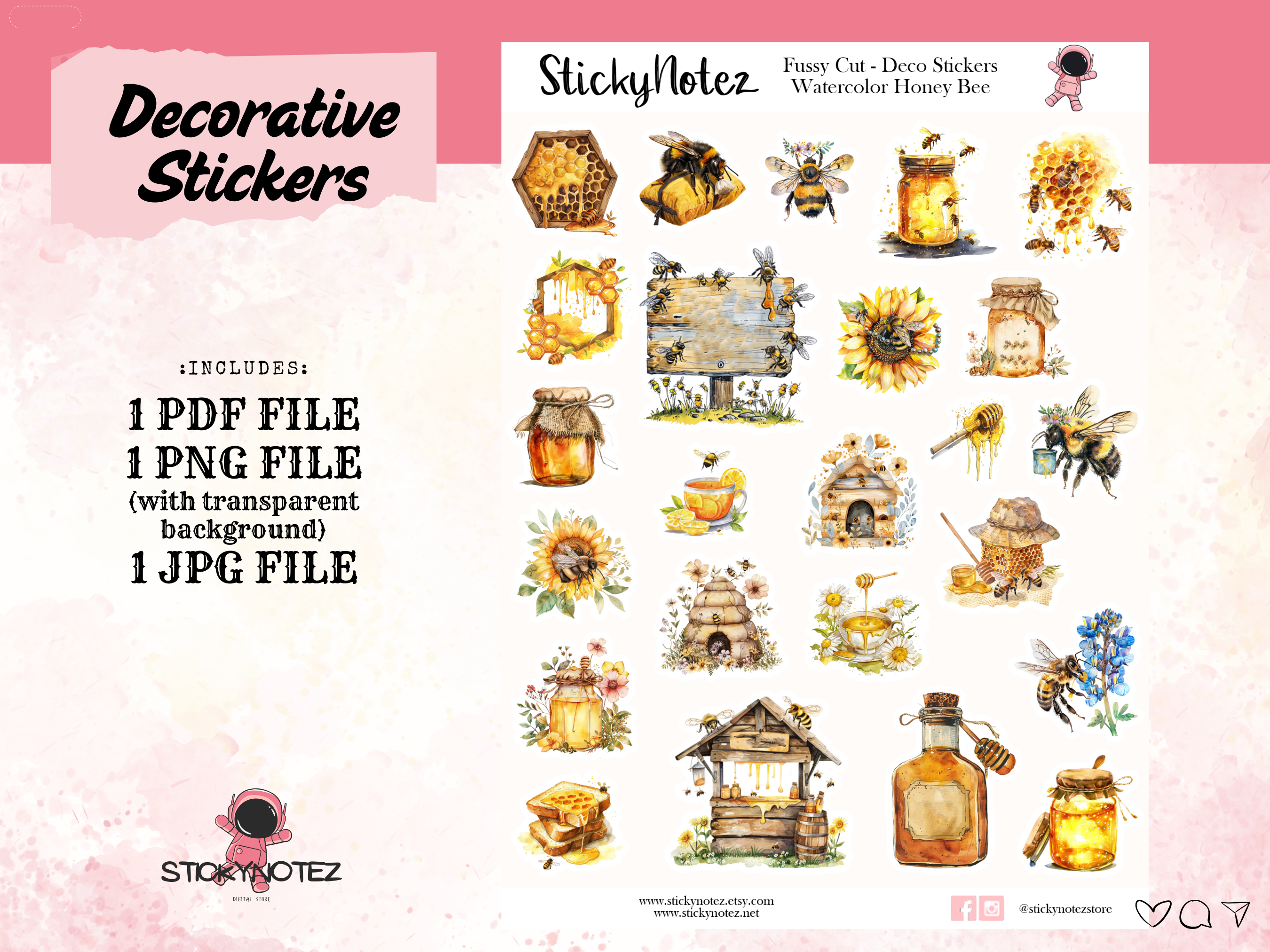 Watercolor Honey Bee