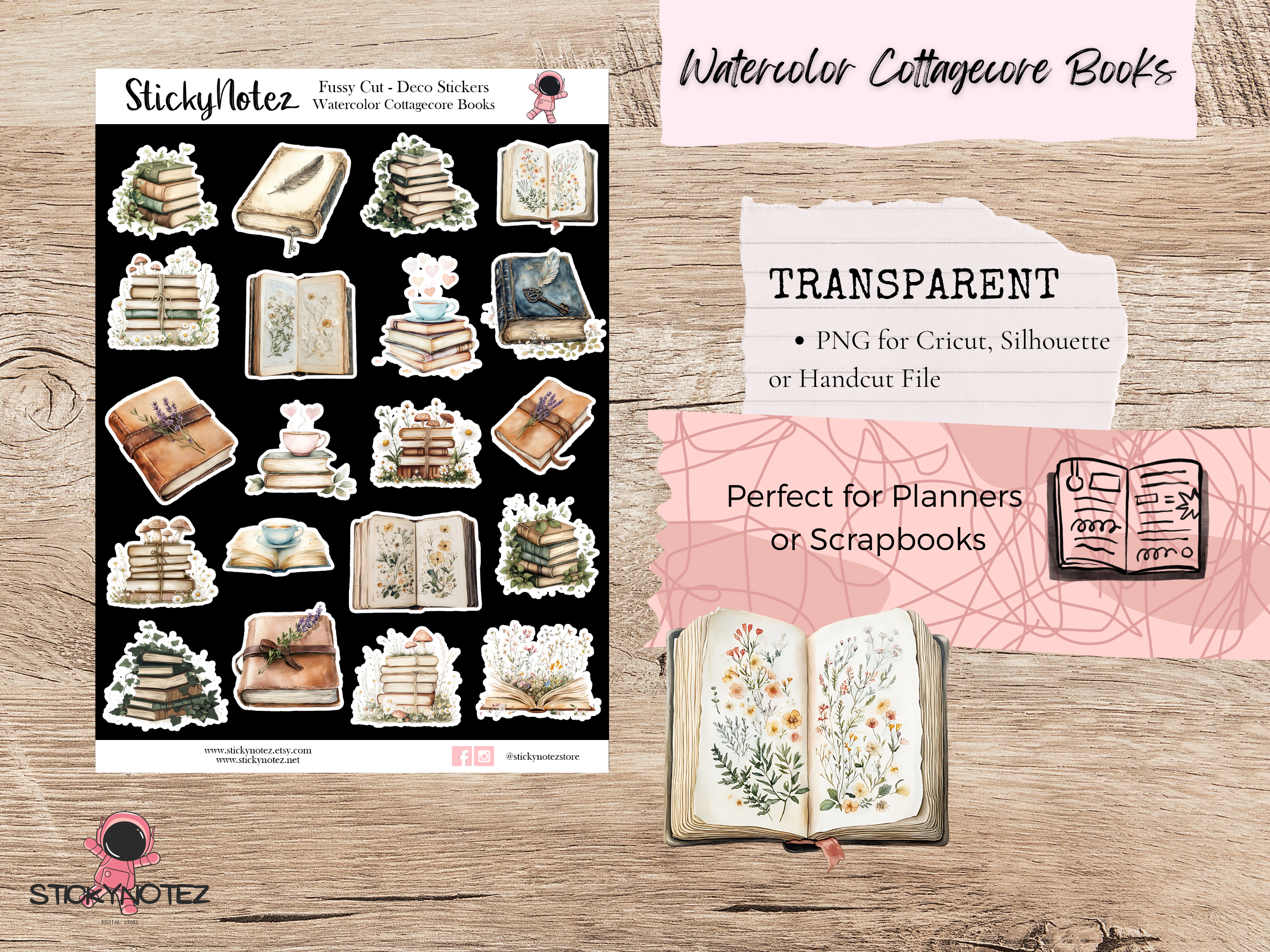 Watercolor Cottagecore Book Stickers - Image 4