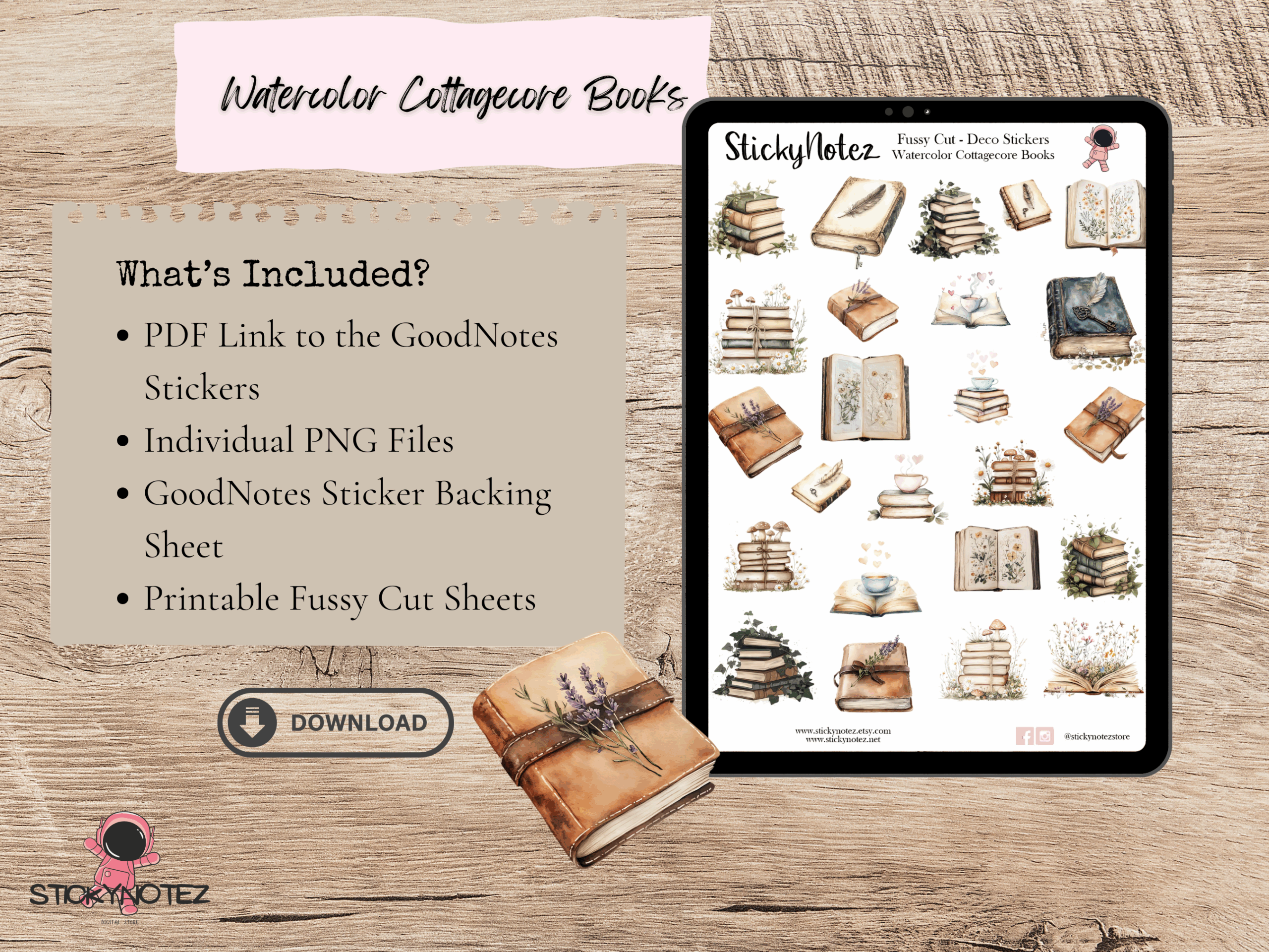 Watercolor Cottagecore Book Stickers - Image 2